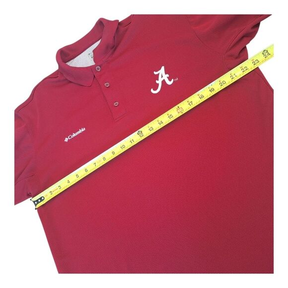 Columbia Red Polo PFG Fishing Shirt Golf Omni Shade Alabama Crimson Tide Men's M - Picture 10 of 16